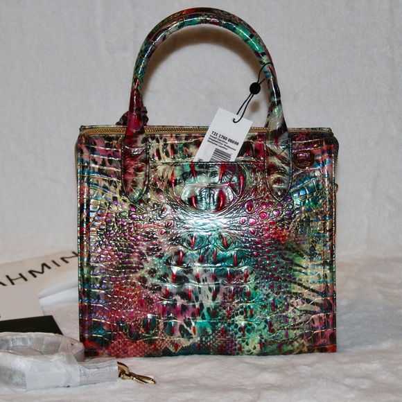 NWT Brahmin Designer Bag Small Caroline Satchel Tote Leather Purse - Picture 5 of 9